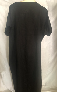 BLACK LINEN LOOSE FITTING DRESS