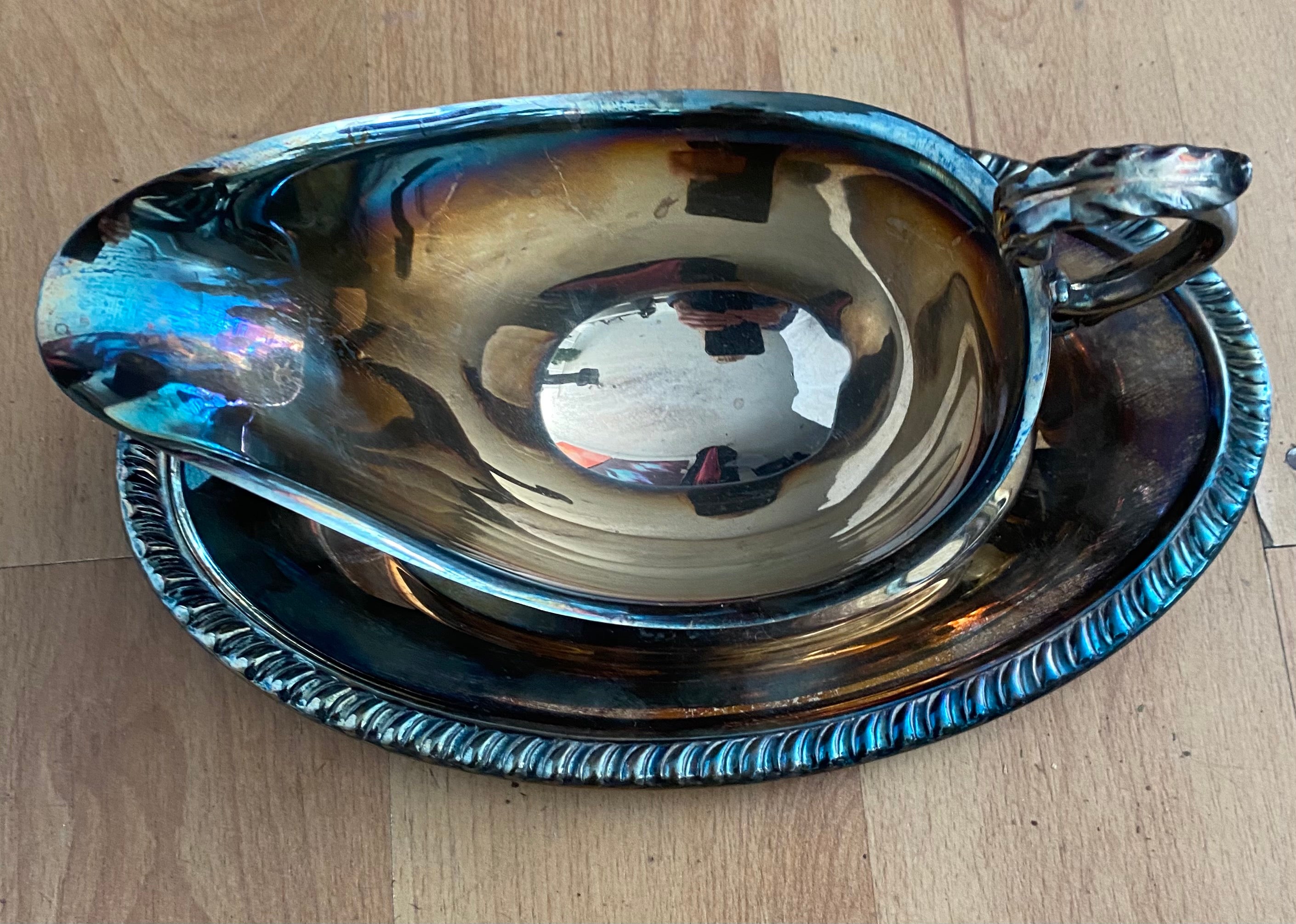 Vintage Silver Plated Gravy Bowl/Platter
