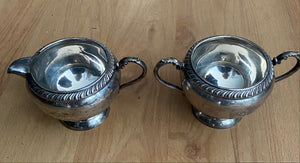 Vintage Silver Plated Cream and Sugar Bowls