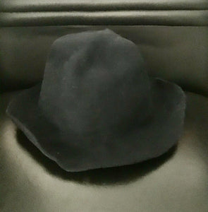 Sculpted Black Wool Felt Hat