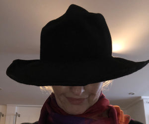 Large Brim Black Felt Hat