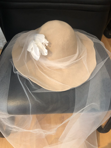 Large Brim Hat With Veil