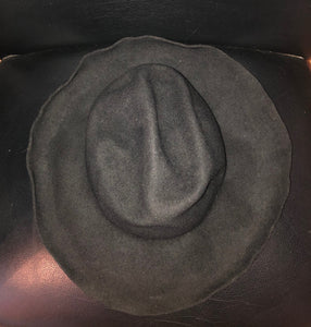 Large Brim Black Felt Hat