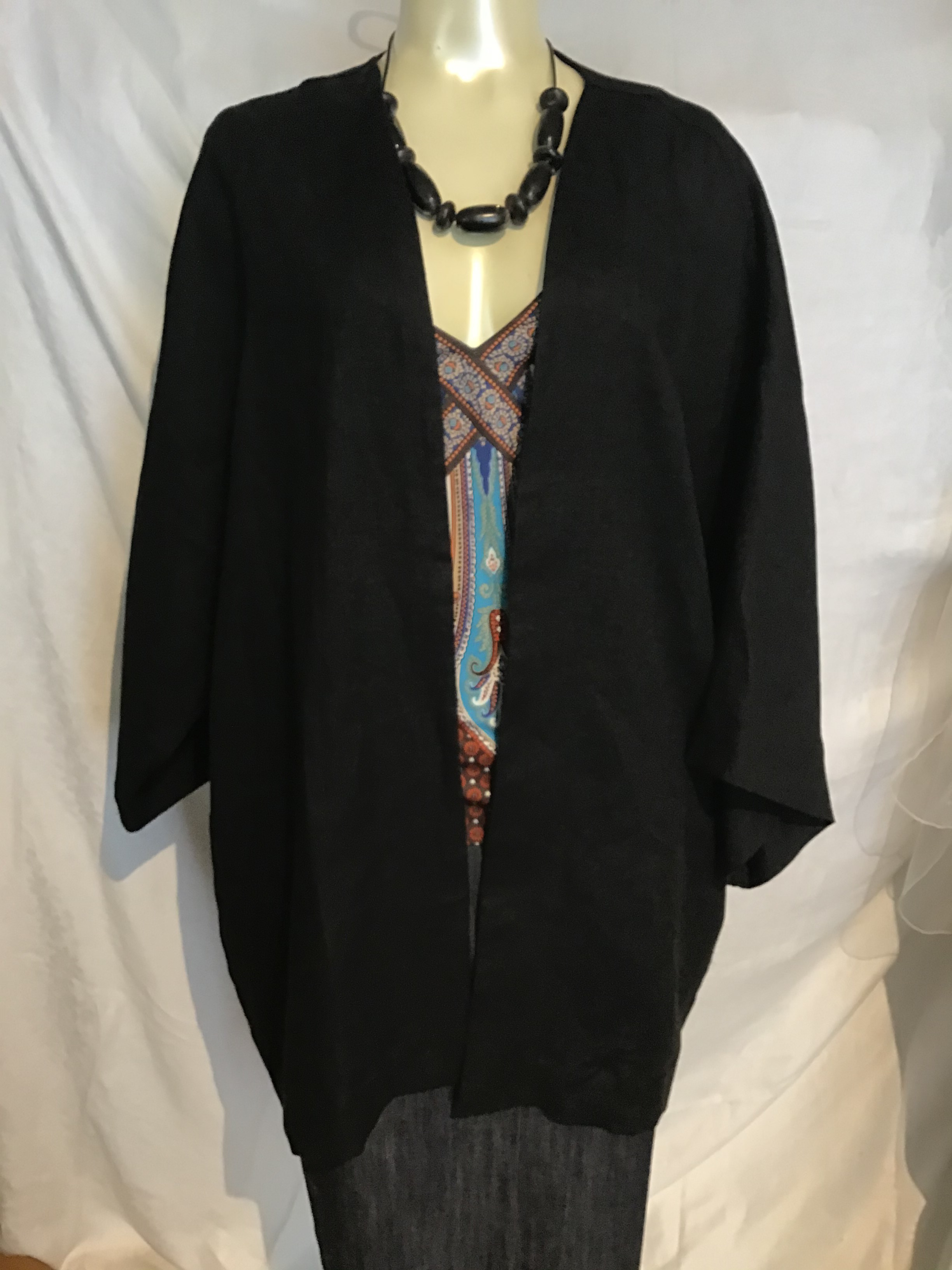 Black Linen Kimono Jacket